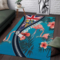 Turks and Caicos Islands Flamingo Area Rug Zipper Stylized