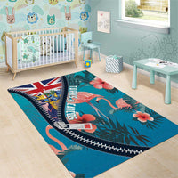 Turks and Caicos Islands Flamingo Area Rug Zipper Stylized