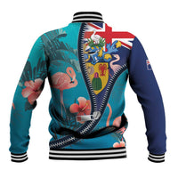 Turks and Caicos Islands Flamingo Baseball Jacket Zipper Stylized