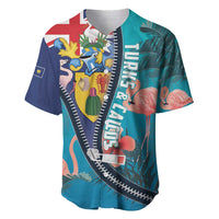 Turks and Caicos Islands Flamingo Baseball Jersey Zipper Stylized