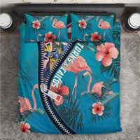 Turks and Caicos Islands Flamingo Bedding Set Zipper Stylized