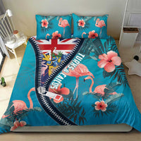 Turks and Caicos Islands Flamingo Bedding Set Zipper Stylized