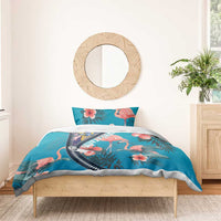 Turks and Caicos Islands Flamingo Bedding Set Zipper Stylized