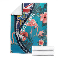 Turks and Caicos Islands Flamingo Blanket Zipper Stylized
