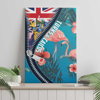 Turks and Caicos Islands Flamingo Canvas Wall Art Zipper Stylized