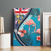 Turks and Caicos Islands Flamingo Canvas Wall Art Zipper Stylized