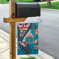 Turks and Caicos Islands Flamingo Garden Flag Zipper Stylized