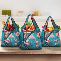 Turks and Caicos Islands Flamingo Grocery Bag Zipper Stylized