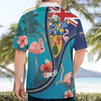 Turks and Caicos Islands Flamingo Hawaiian Shirt Zipper Stylized