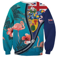 Turks and Caicos Islands Flamingo Sweatshirt Zipper Stylized
