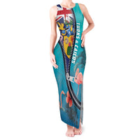 Turks and Caicos Islands Flamingo Tank Maxi Dress Zipper Stylized