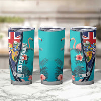Turks and Caicos Islands Flamingo Tumbler Cup Zipper Stylized