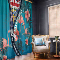 Turks and Caicos Islands Flamingo Window Curtain Zipper Stylized