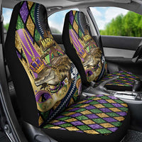 Mardi Gras Alligator Car Seat Cover Colorful Zipper Stylized