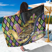 Mardi Gras Alligator Sarong Colorful Zipper Stylized