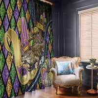 Mardi Gras Alligator Window Curtain Colorful Zipper Stylized