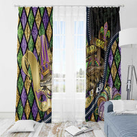 Mardi Gras Alligator Window Curtain Colorful Zipper Stylized