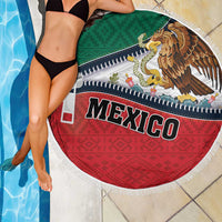 Mexico Flag Day Beach Blanket Mexican Coat Of Arms Zipper Stylized