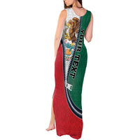 Personalized Mexico Flag Day Tank Maxi Dress Mexican Coat Of Arms Zipper Stylized
