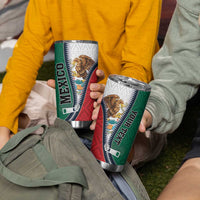 Personalized Mexico Flag Day Tumbler Cup Mexican Coat Of Arms Zipper Stylized