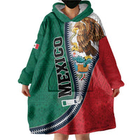 Personalized Mexico Flag Day Wearable Blanket Hoodie Mexican Coat Of Arms Zipper Stylized