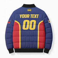 Custom Football 2026 Liechtenstein Bomber Puffer Jacket Blau-Rot Come On