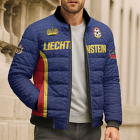 Custom Football 2026 Liechtenstein Bomber Puffer Jacket Blau-Rot Come On