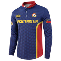 Custom Football 2026 Liechtenstein Button Sweatshirt Blau-Rot Come On