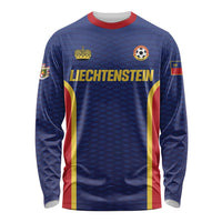 Custom Football 2026 Liechtenstein Long Sleeve Shirt Blau-Rot Come On