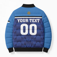 Custom Football 2026 Estonia Bomber Puffer Jacket Sinisargid Come On