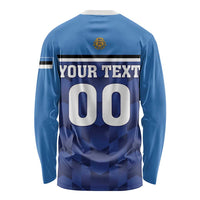 Custom Football 2026 Estonia Long Sleeve Shirt Sinisargid Come On