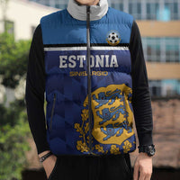 Custom Football 2026 Estonia Sleeveless Puffer Jacket Sinisargid Come On