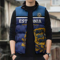 Custom Football 2026 Estonia Sleeveless Puffer Jacket Sinisargid Come On