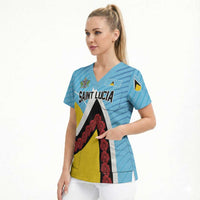 Personalised Saint Lucia Scrub Top Pearl of the Caribbean
