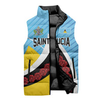 Personalised Saint Lucia Sleeveless Puffer Jacket Pearl of the Caribbean