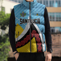 Personalised Saint Lucia Sleeveless Puffer Jacket Pearl of the Caribbean