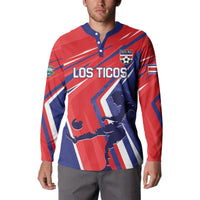 Personalized Costa Rica 2024 Soccer Button Sweatshirt Come On Los Ticos - Wonder Print Shop