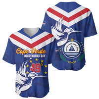 Cape Verde Independence Day Baseball Jersey Gerbera Daisy Pattern - Wonder Print Shop