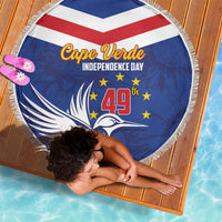 Cape Verde Independence Day Beach Blanket Gerbera Daisy Pattern - Wonder Print Shop