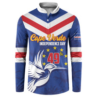 Cape Verde Independence Day Button Sweatshirt Gerbera Daisy Pattern - Wonder Print Shop