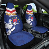 Cape Verde Independence Day Car Seat Cover Gerbera Daisy Pattern - Wonder Print Shop