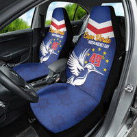 Cape Verde Independence Day Car Seat Cover Gerbera Daisy Pattern - Wonder Print Shop