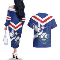 Cape Verde Independence Day Couples Matching Off The Shoulder Long Sleeve Dress and Hawaiian Shirt Gerbera Daisy Pattern - Wonder Print Shop