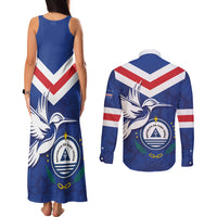 Cape Verde Independence Day Couples Matching Tank Maxi Dress and Long Sleeve Button Shirt Gerbera Daisy Pattern - Wonder Print Shop