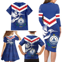 Cape Verde Independence Day Family Matching Long Sleeve Bodycon Dress and Hawaiian Shirt Gerbera Daisy Pattern - Wonder Print Shop