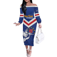 Cape Verde Independence Day Family Matching Off The Shoulder Long Sleeve Dress and Hawaiian Shirt Gerbera Daisy Pattern - Wonder Print Shop