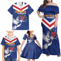 Cape Verde Independence Day Family Matching Off Shoulder Maxi Dress and Hawaiian Shirt Gerbera Daisy Pattern - Wonder Print Shop