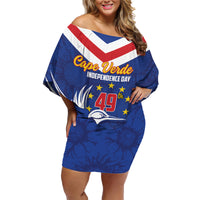 Cape Verde Independence Day Family Matching Off Shoulder Short Dress and Hawaiian Shirt Gerbera Daisy Pattern - Wonder Print Shop