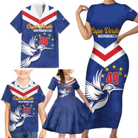 Cape Verde Independence Day Family Matching Short Sleeve Bodycon Dress and Hawaiian Shirt Gerbera Daisy Pattern - Wonder Print Shop