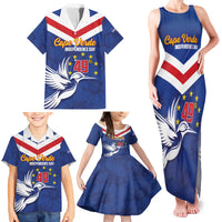 Cape Verde Independence Day Family Matching Tank Maxi Dress and Hawaiian Shirt Gerbera Daisy Pattern - Wonder Print Shop